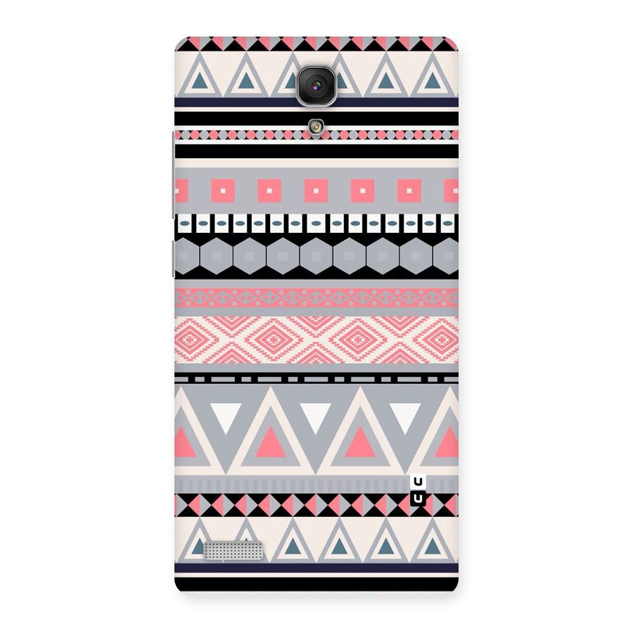 Grey Pink Pattern Back Case for Redmi Note Prime