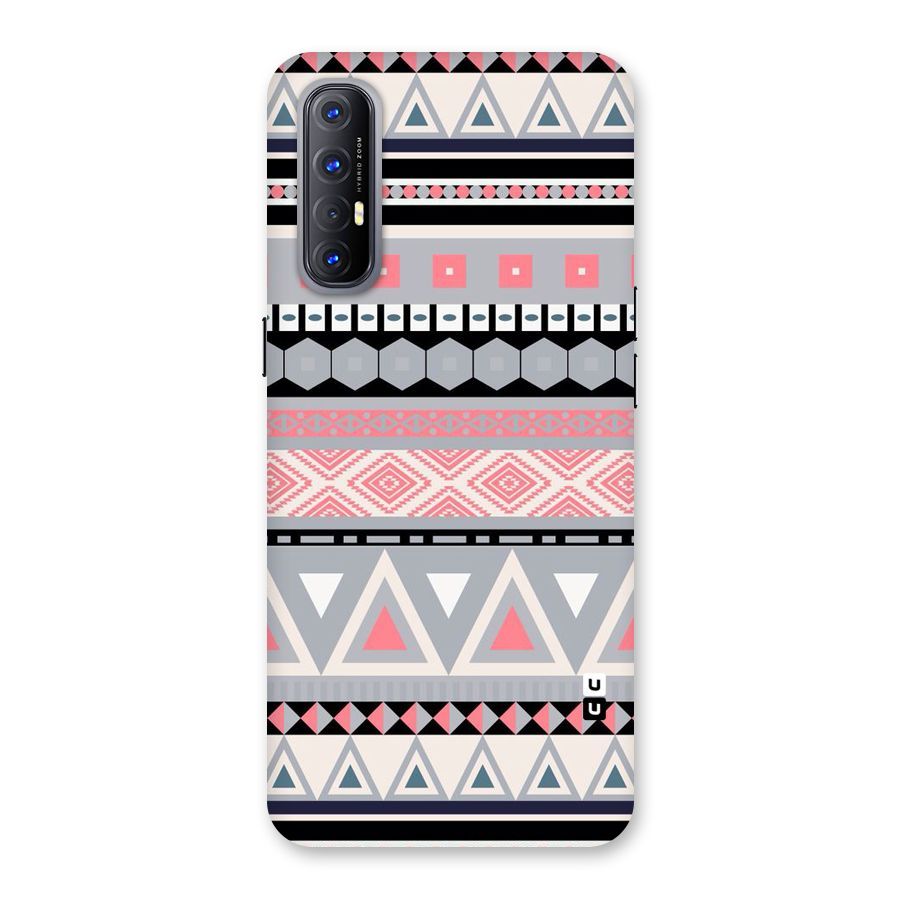 Grey Pink Pattern Back Case for Reno3 Pro