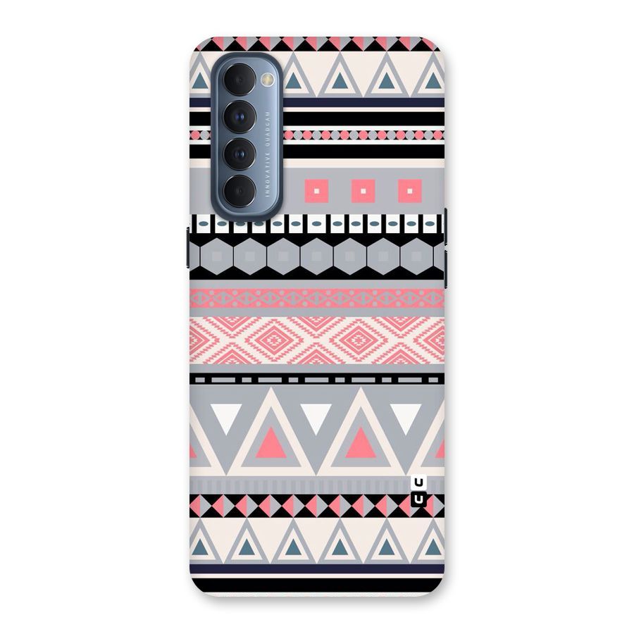 Grey Pink Pattern Back Case for Reno4 Pro