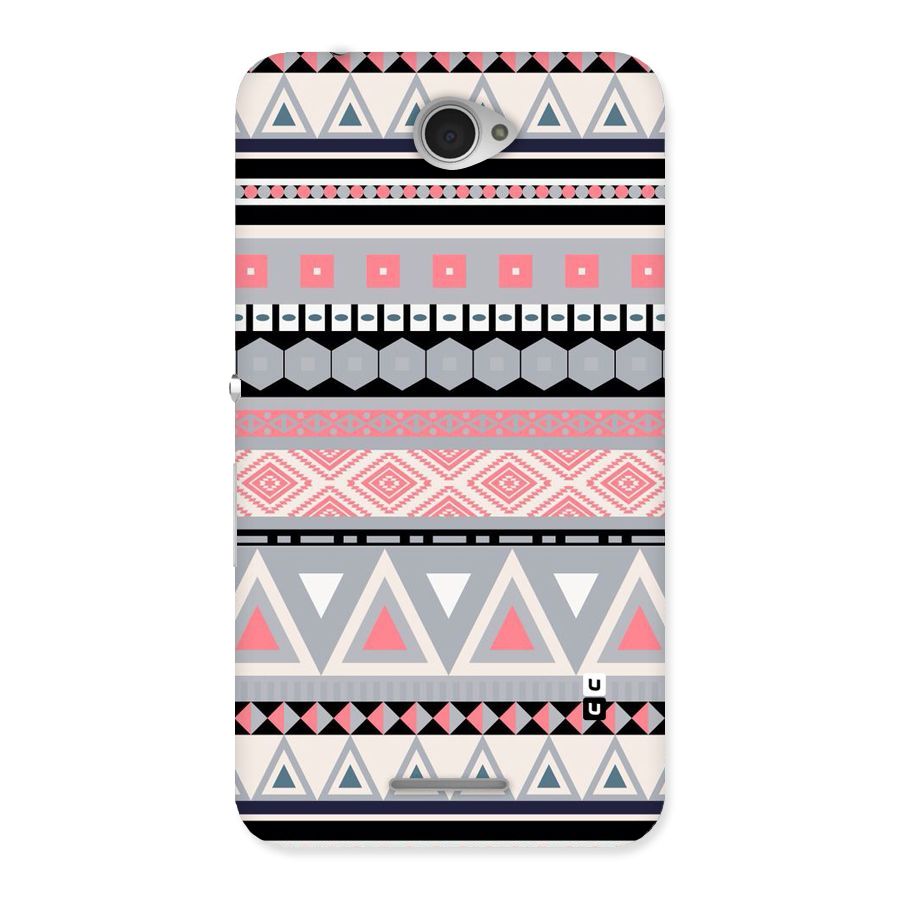 Grey Pink Pattern Back Case for Sony Xperia E4