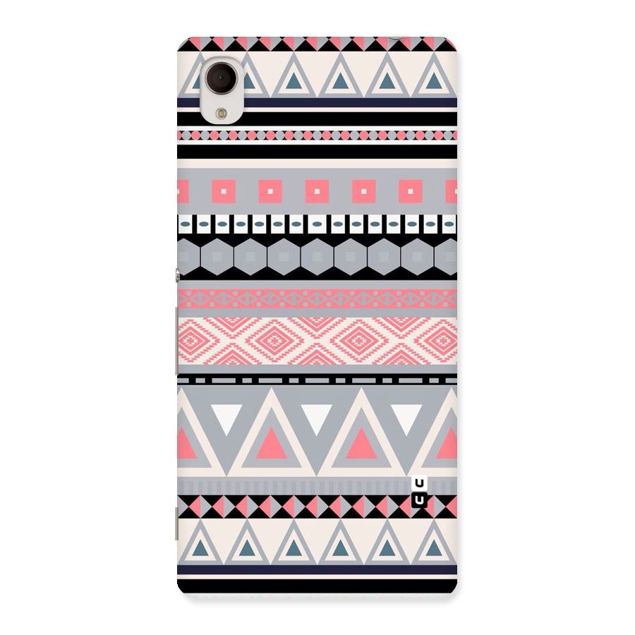 Grey Pink Pattern Back Case for Sony Xperia M4