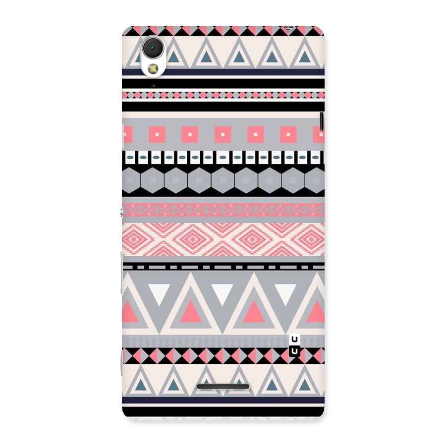 Grey Pink Pattern Back Case for Sony Xperia T3