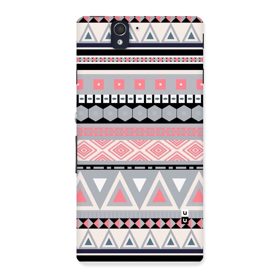 Grey Pink Pattern Back Case for Sony Xperia Z
