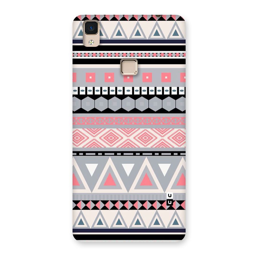 Grey Pink Pattern Back Case for V3 Max