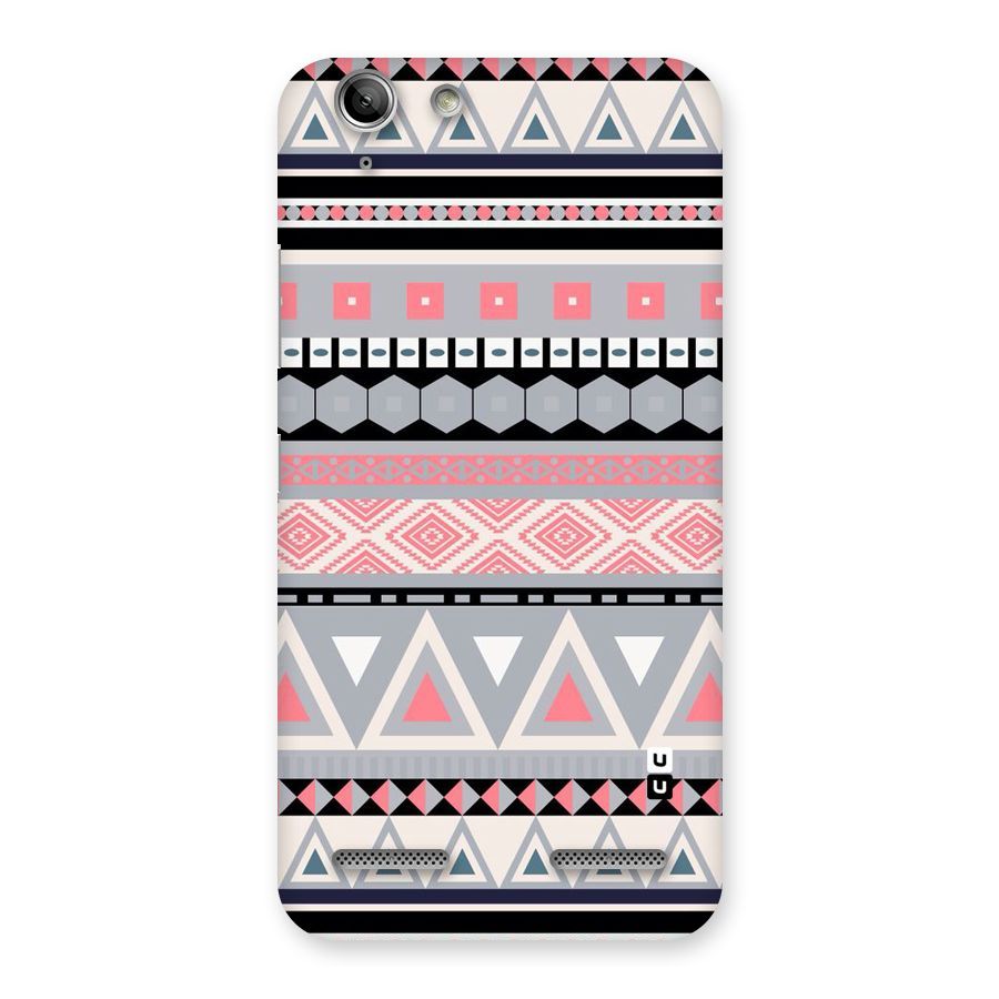 Grey Pink Pattern Back Case for Vibe K5