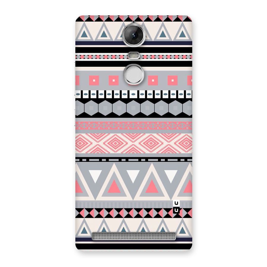 Grey Pink Pattern Back Case for Vibe K5 Note