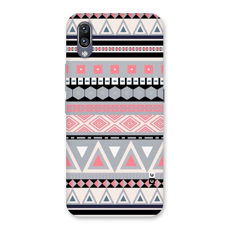 Grey Pink Pattern Back Case for Vivo NEX