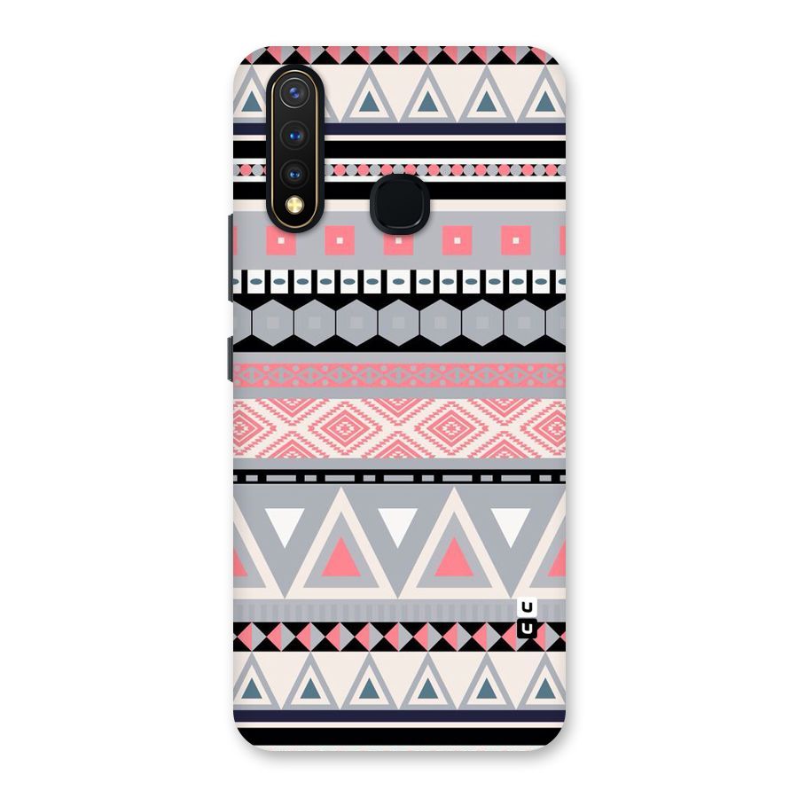Grey Pink Pattern Back Case for Vivo U20