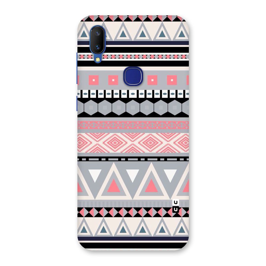 Grey Pink Pattern Back Case for Vivo V11