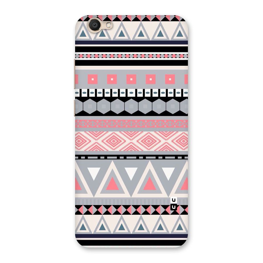 Grey Pink Pattern Back Case for Vivo V5