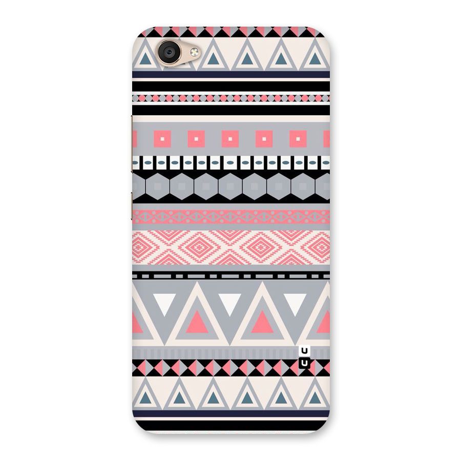 Grey Pink Pattern Back Case for Vivo V5 Plus
