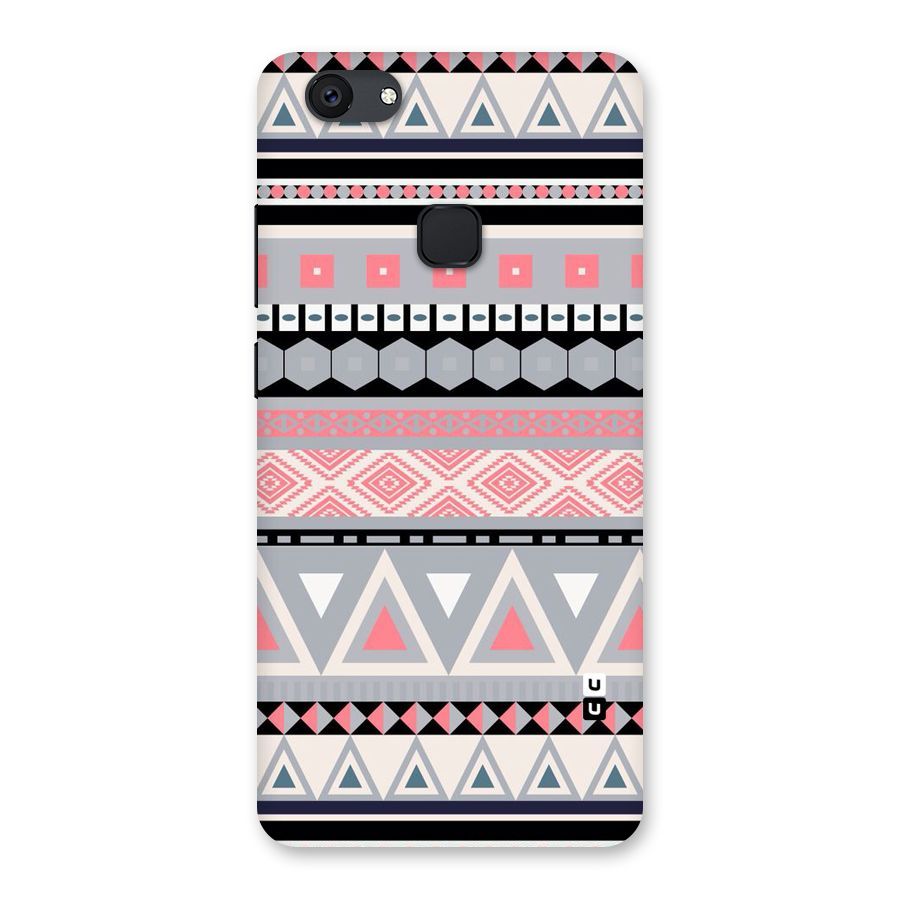 Grey Pink Pattern Back Case for Vivo V7 Plus