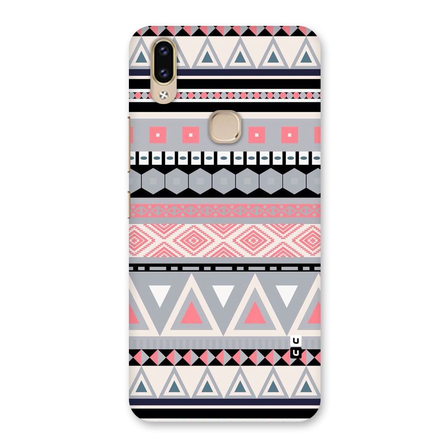 Grey Pink Pattern Back Case for Vivo V9 Youth