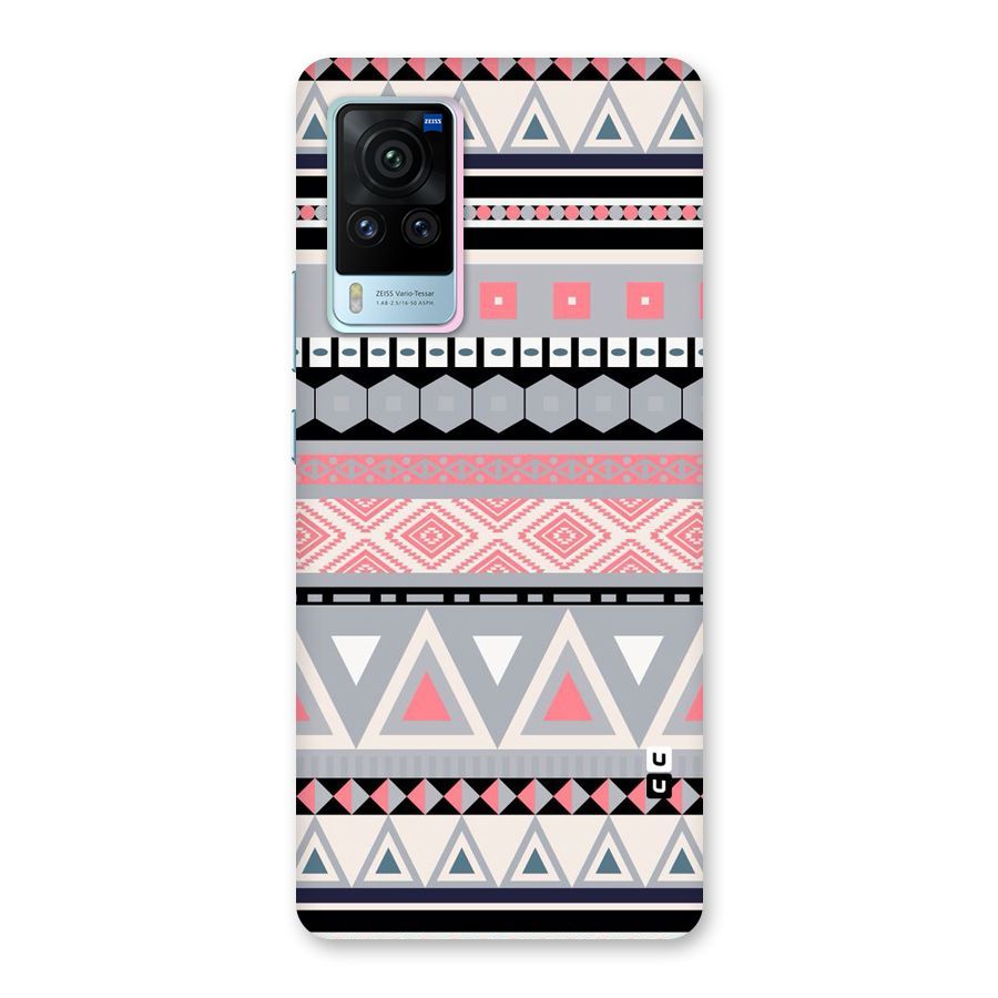 Grey Pink Pattern Back Case for Vivo X60 Pro