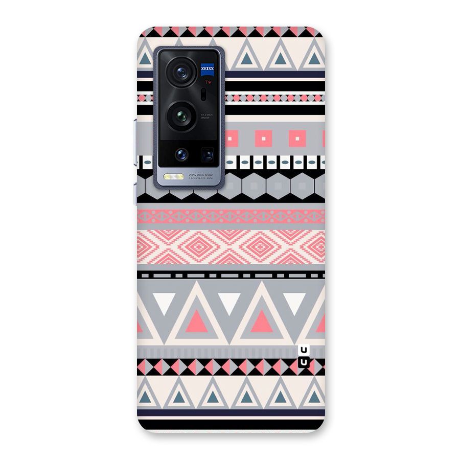 Grey Pink Pattern Back Case for Vivo X60 Pro Plus