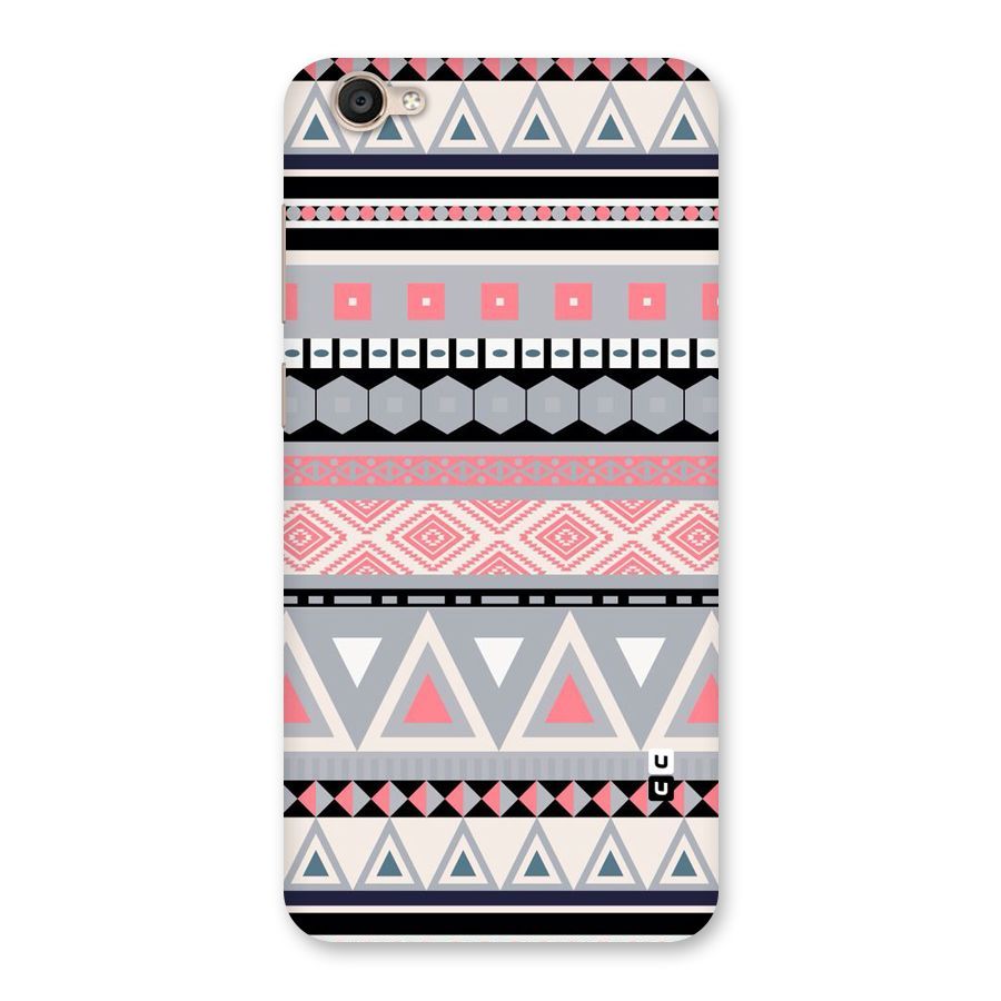 Grey Pink Pattern Back Case for Vivo Y55s