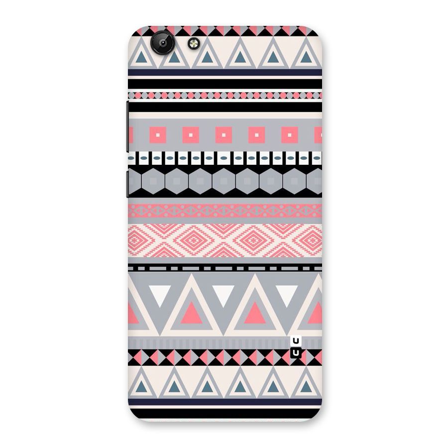 Grey Pink Pattern Back Case for Vivo Y69