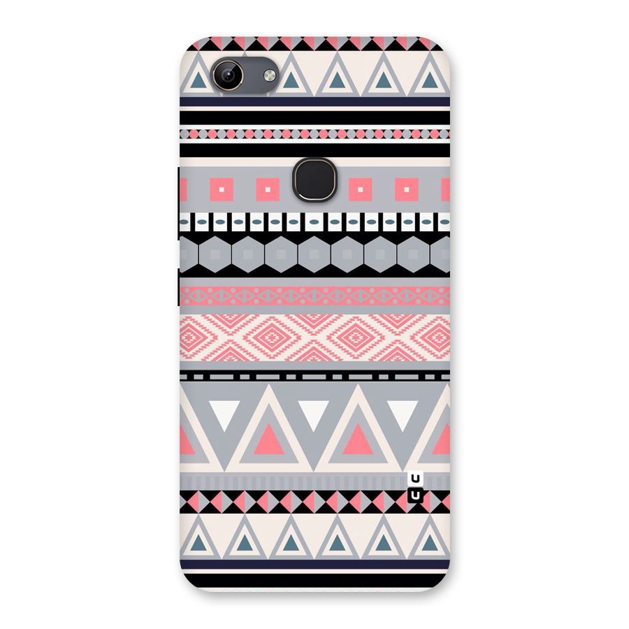 Grey Pink Pattern Back Case for Vivo Y81