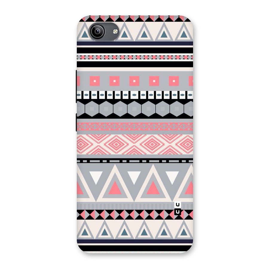 Grey Pink Pattern Back Case for Vivo Y81i