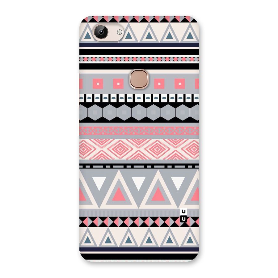 Grey Pink Pattern Back Case for Vivo Y83