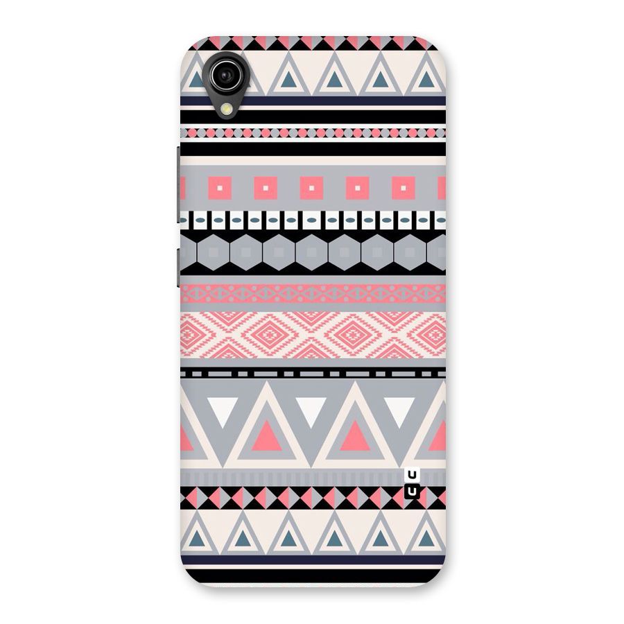 Grey Pink Pattern Back Case for Vivo Y90