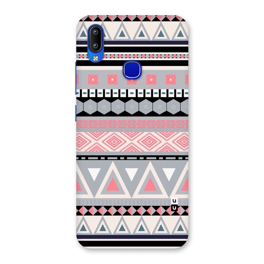 Grey Pink Pattern Back Case for Vivo Y91