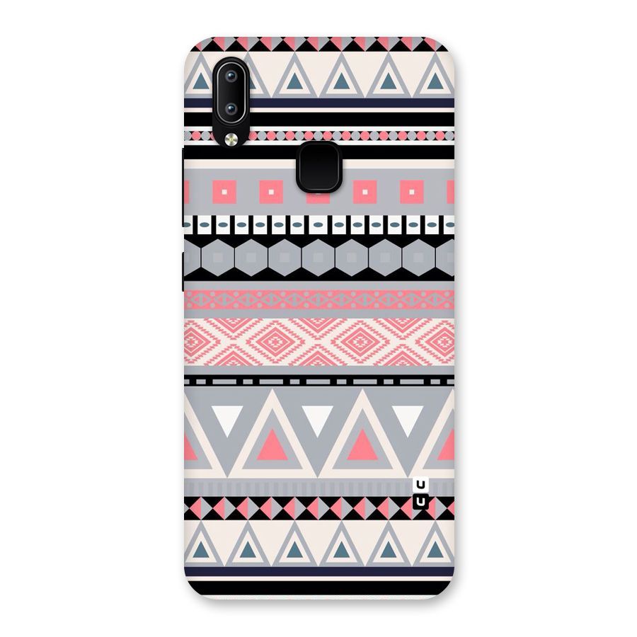 Grey Pink Pattern Back Case for Vivo Y93