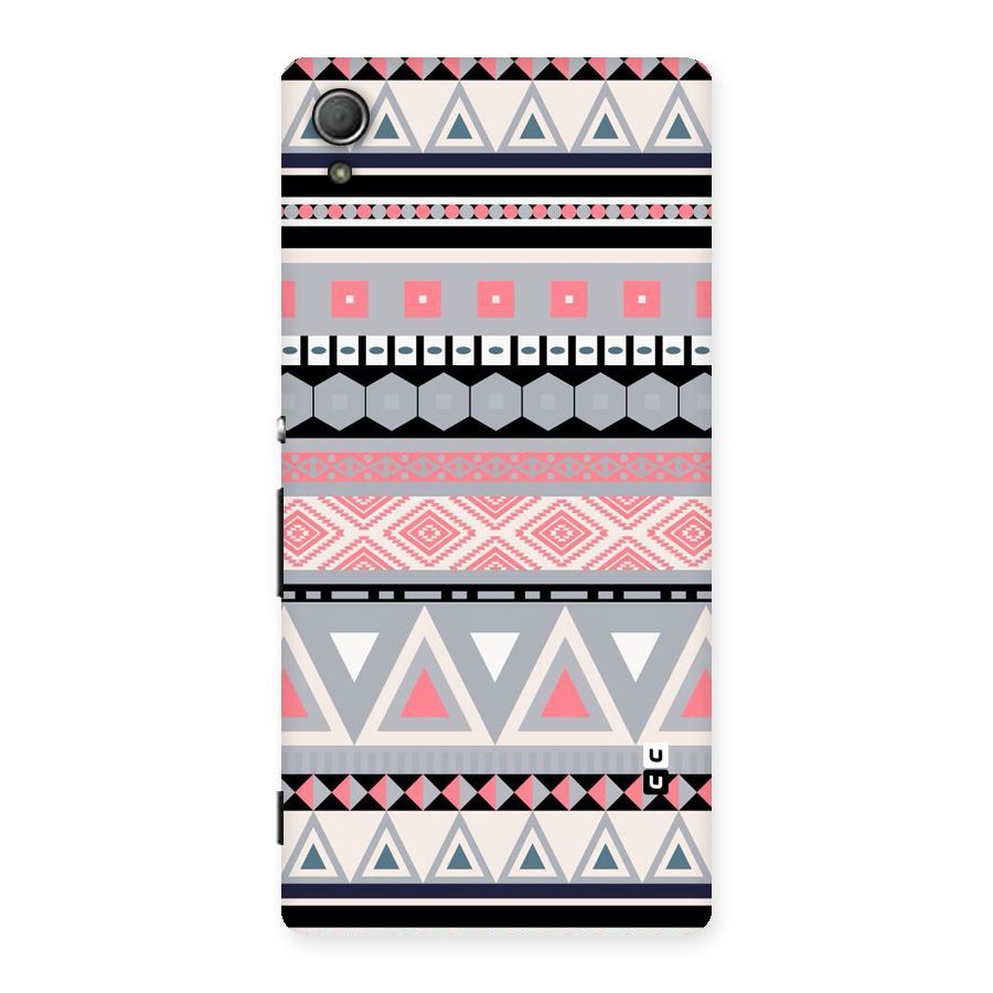 Grey Pink Pattern Back Case for Xperia Z3 Plus