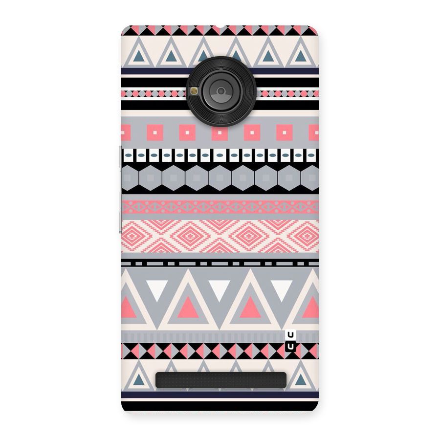 Grey Pink Pattern Back Case for Yu Yuphoria