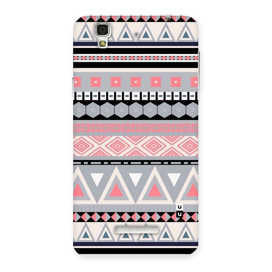 Grey Pink Pattern Back Case for Yu Yureka