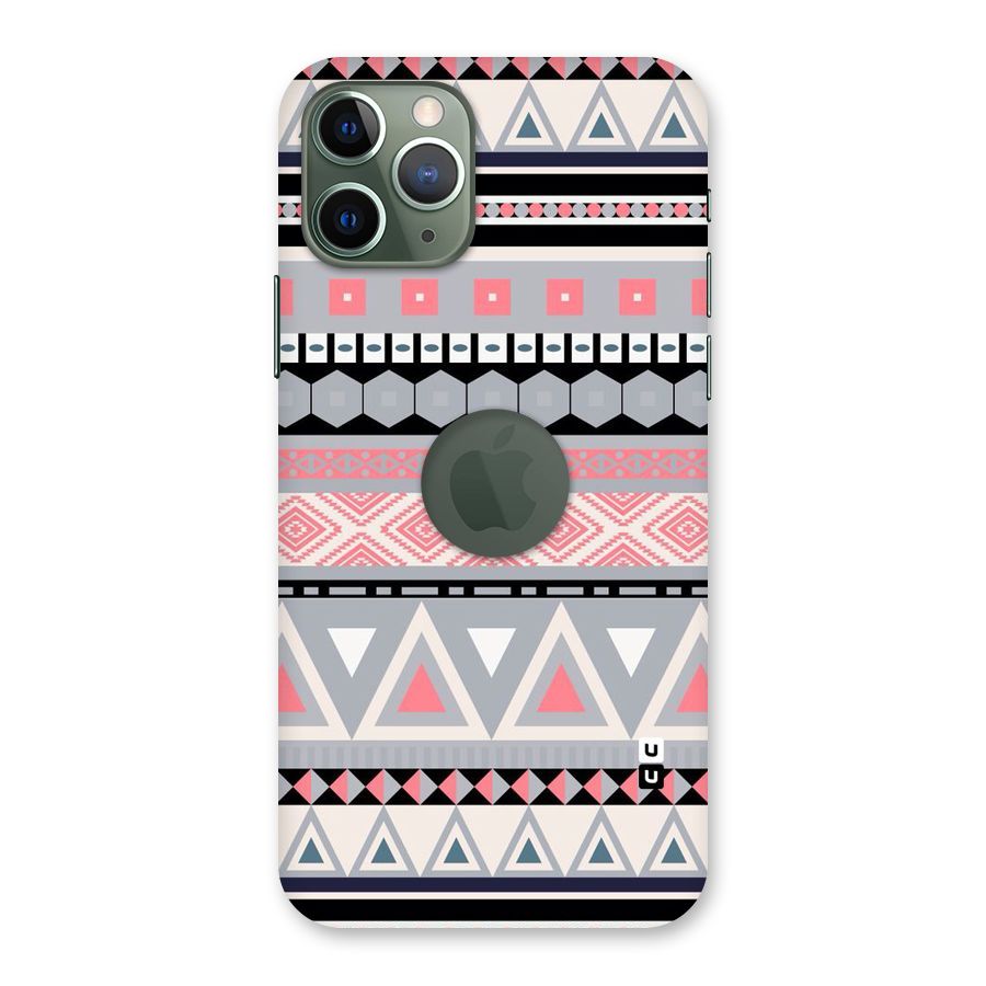 Grey Pink Pattern Back Case for iPhone 11 Pro Logo  Cut