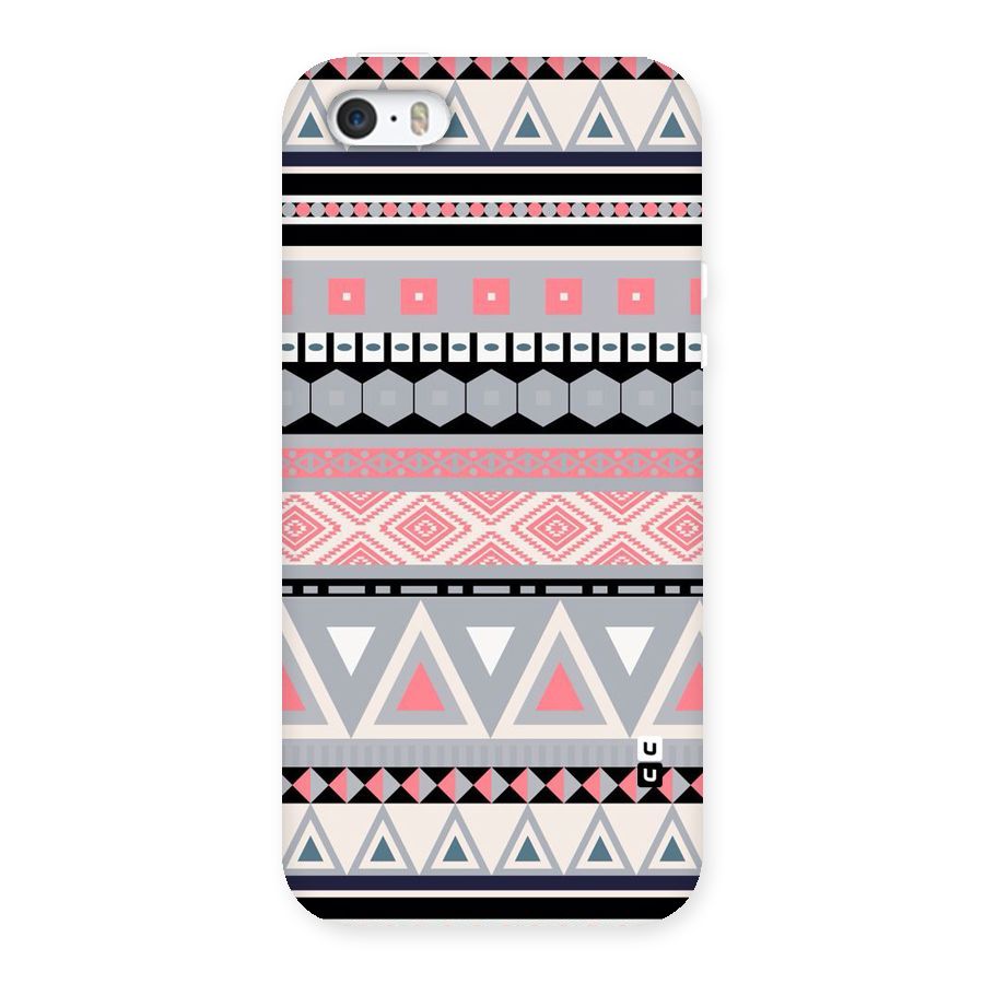 Grey Pink Pattern Back Case for iPhone 5 5S