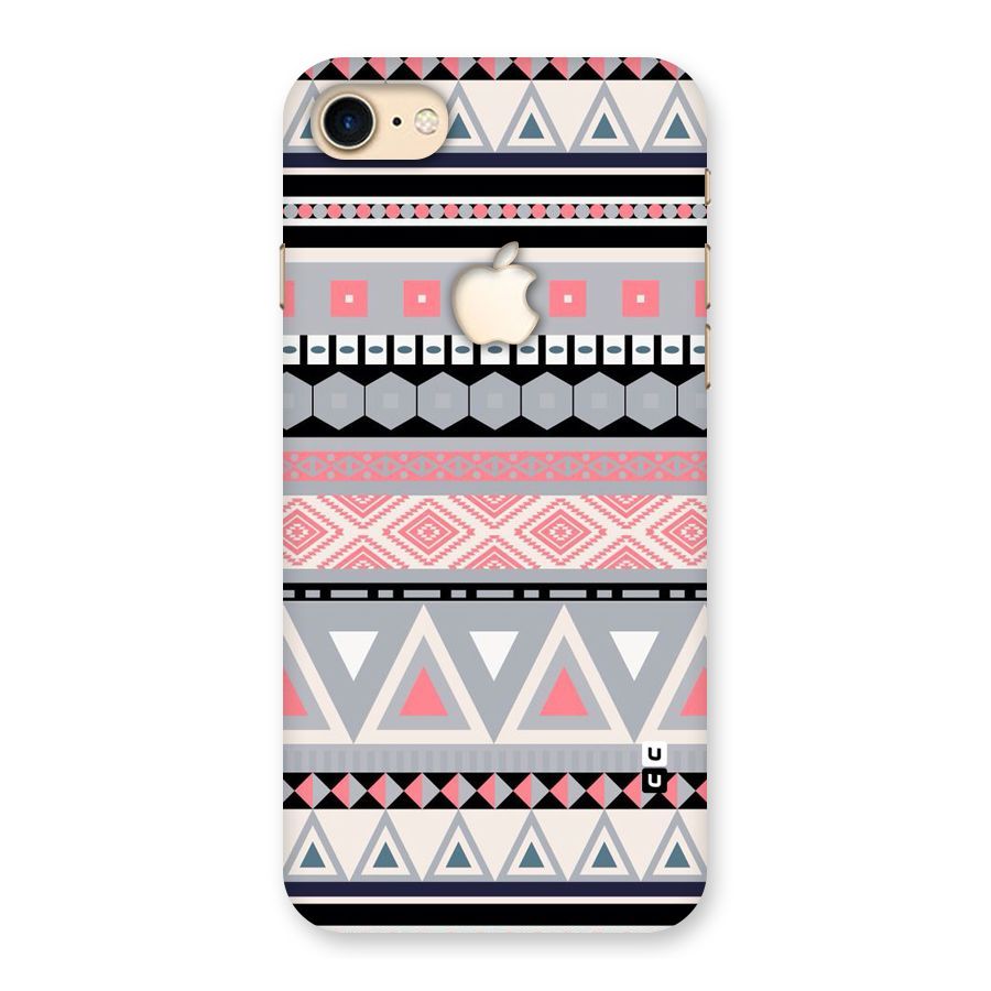 Grey Pink Pattern Back Case for iPhone 7 Apple Cut