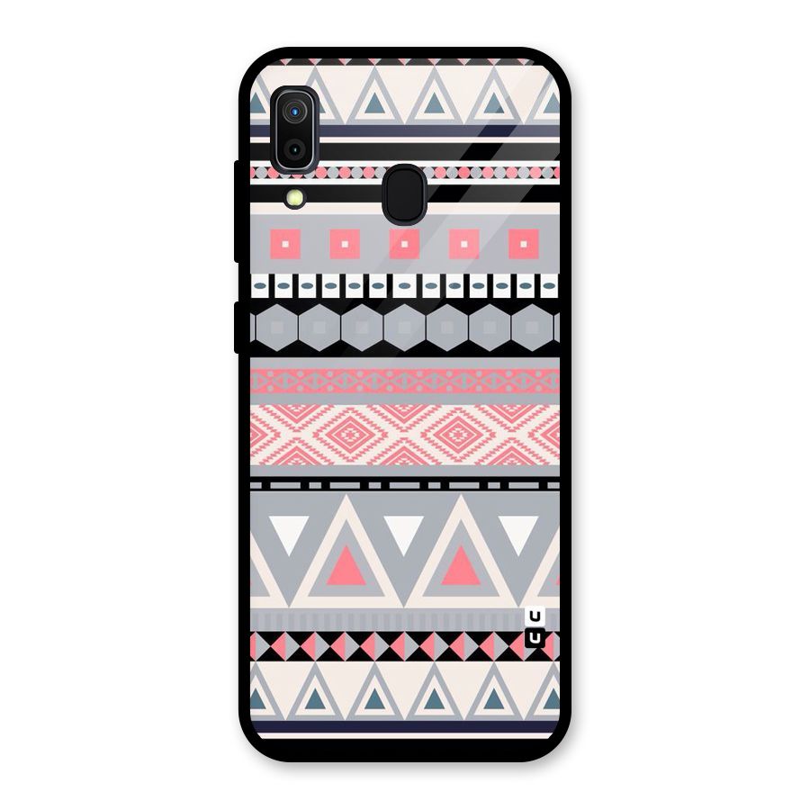 Grey Pink Pattern Glass Back Case for Galaxy A30