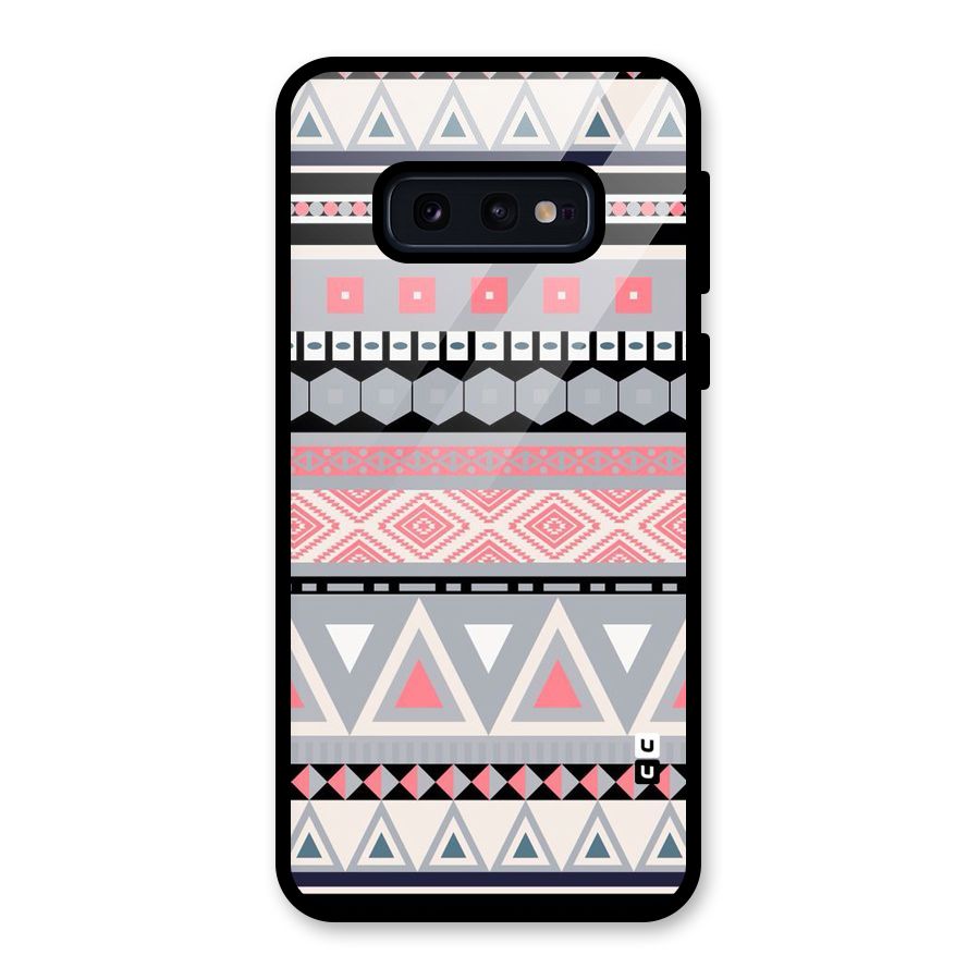 Grey Pink Pattern Glass Back Case for Galaxy S10e