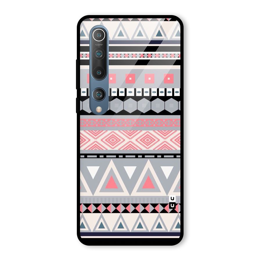 Grey Pink Pattern Glass Back Case for Mi 10