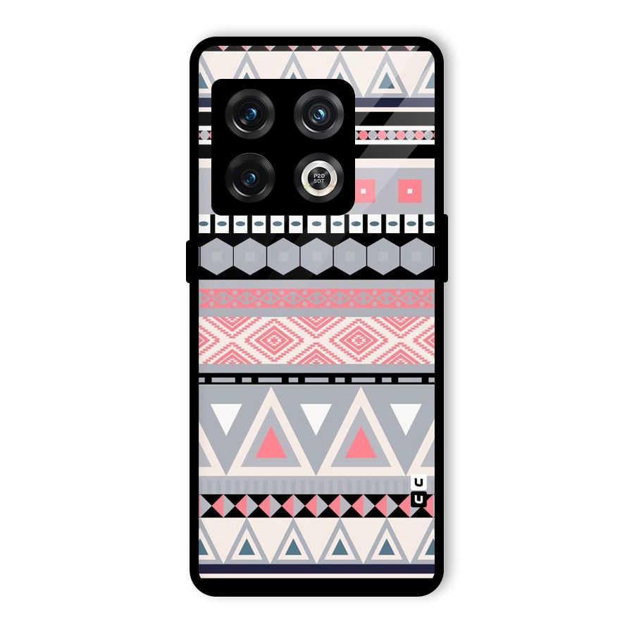 Grey Pink Pattern Glass Back Case for OnePlus 10 Pro 5G