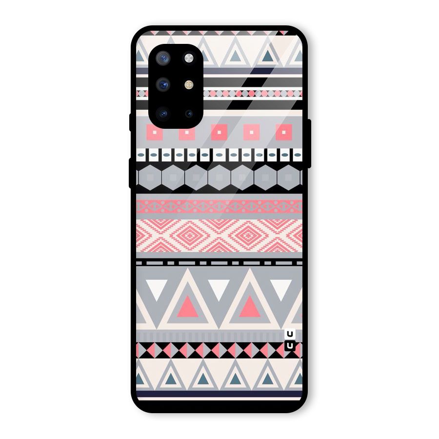 Grey Pink Pattern Glass Back Case for OnePlus 8T