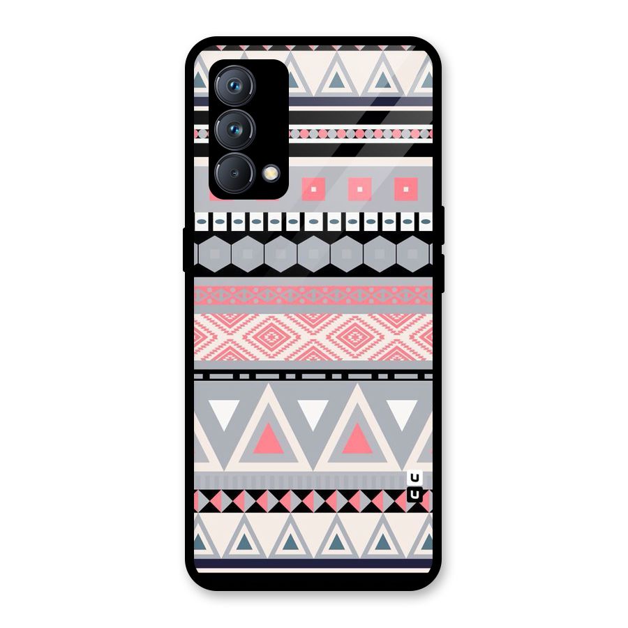 Grey Pink Pattern Glass Back Case for Realme GT Master Edition