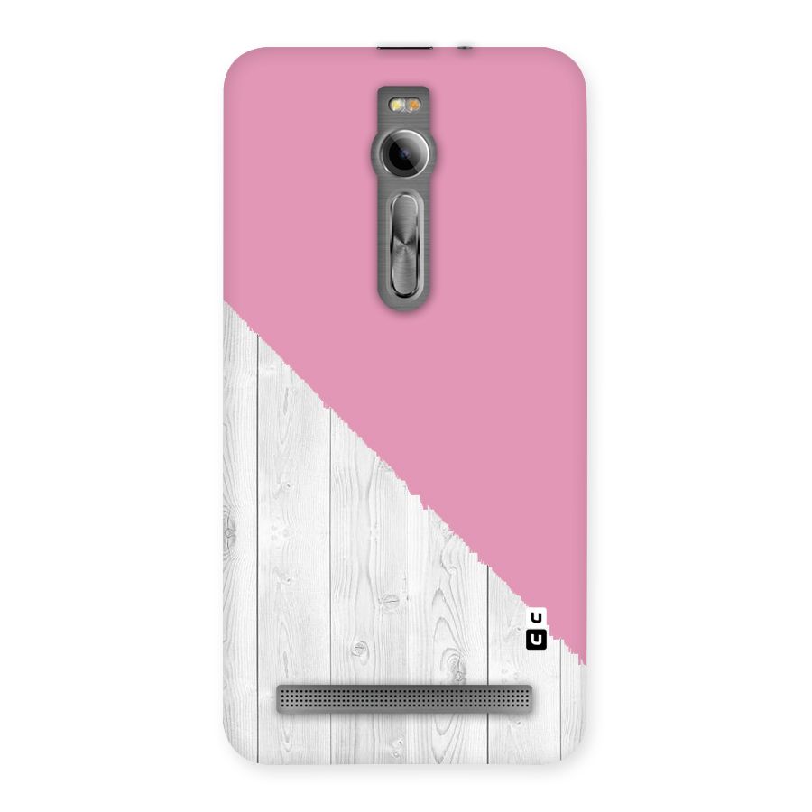 Grey Pink Wooden Design Back Case for Asus Zenfone 2