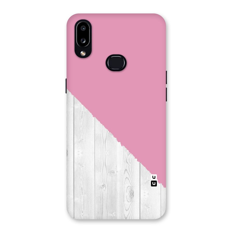 Grey Pink Wooden Design Back Case for Galaxy A10s