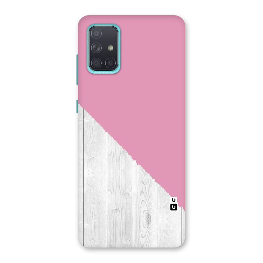 Grey Pink Wooden Design Back Case for Galaxy A71