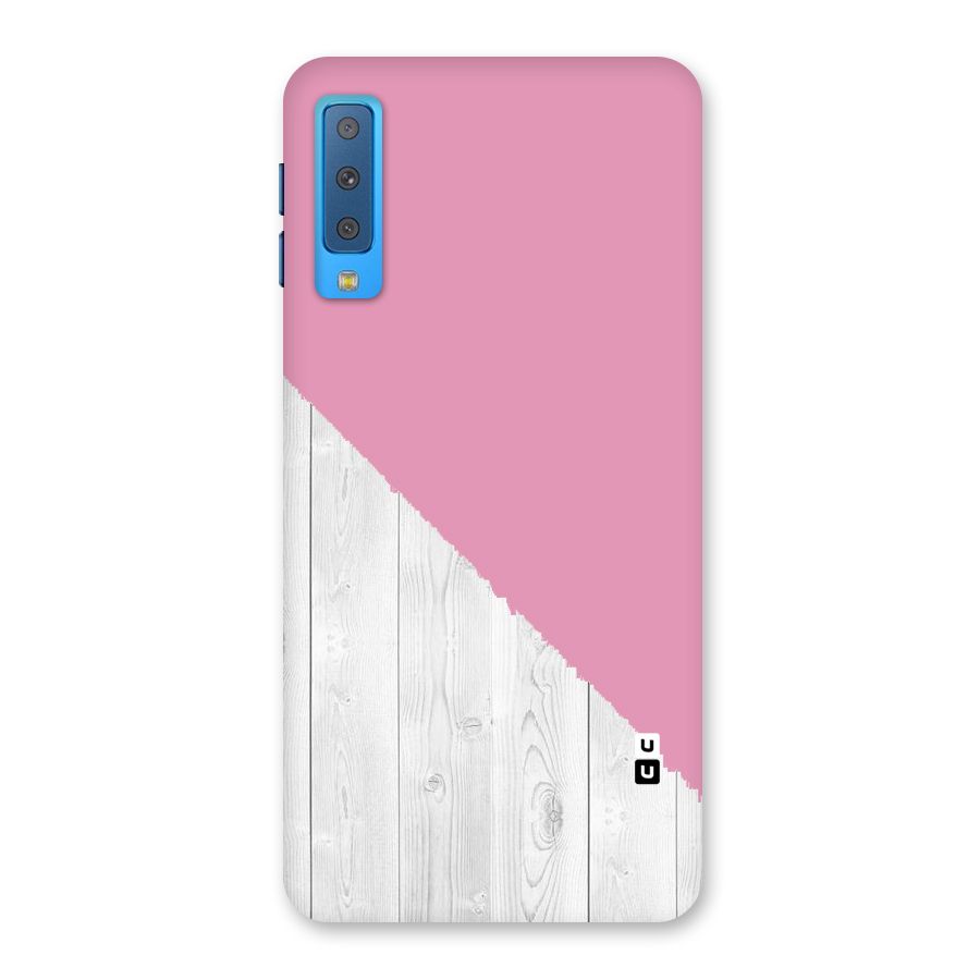 Grey Pink Wooden Design Back Case for Galaxy A7 (2018)
