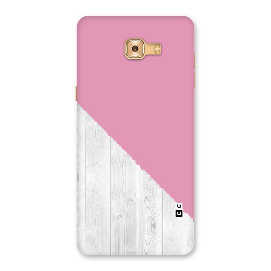 Grey Pink Wooden Design Back Case for Galaxy C9 Pro