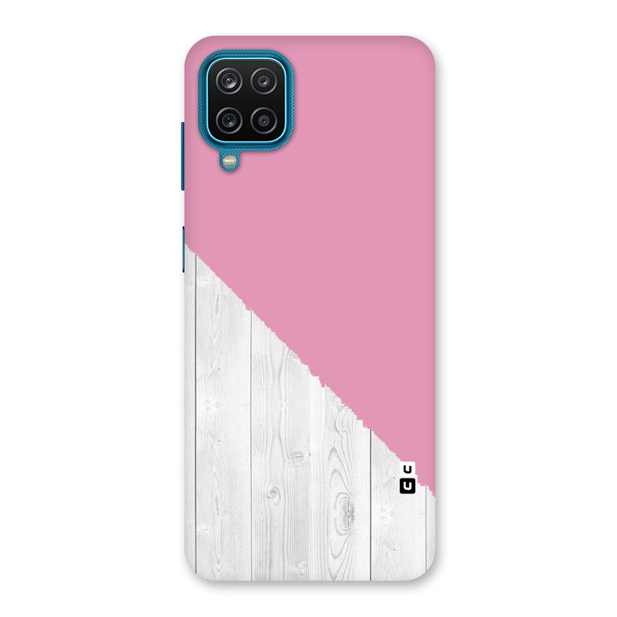 Grey Pink Wooden Design Back Case for Galaxy F12