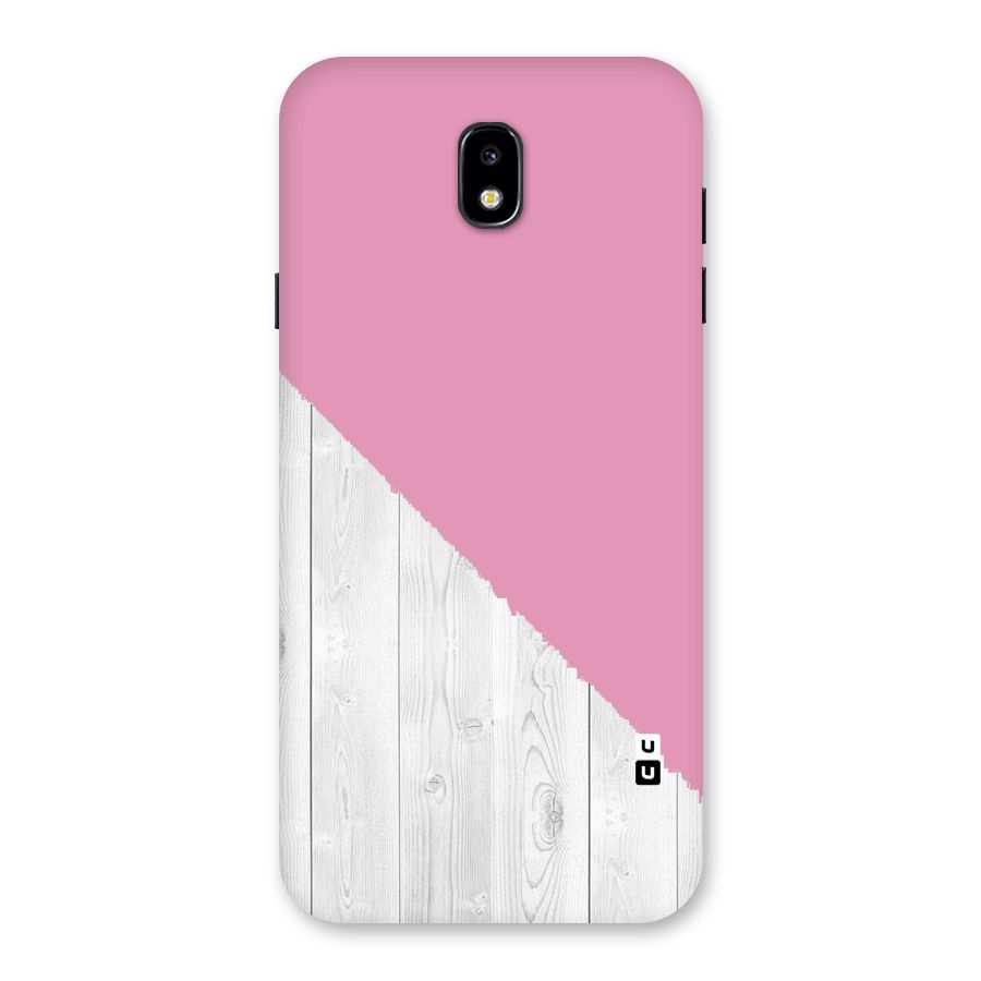 Grey Pink Wooden Design Back Case for Galaxy J7 Pro