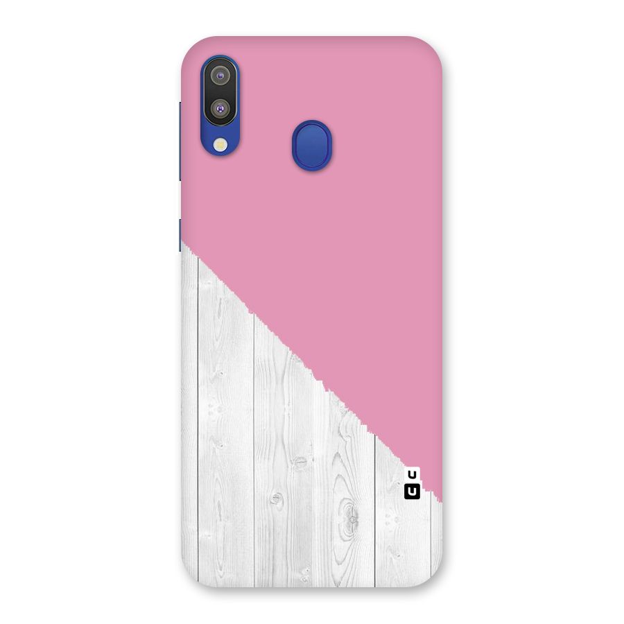 Grey Pink Wooden Design Back Case for Galaxy M20