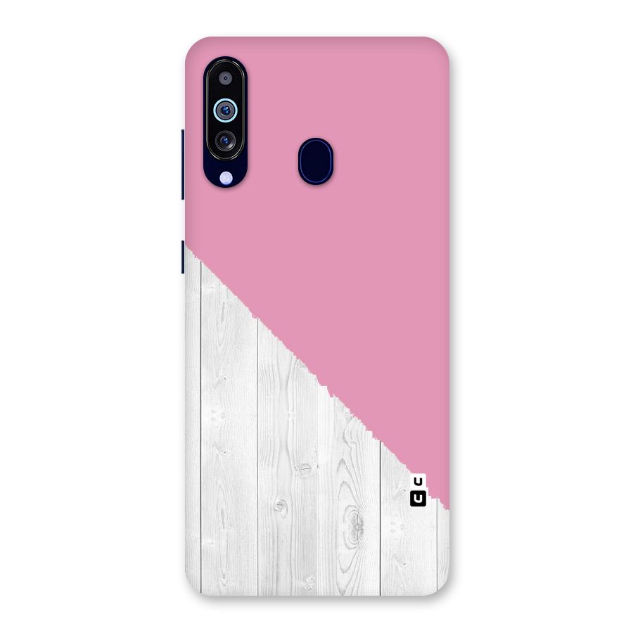 Grey Pink Wooden Design Back Case for Galaxy M40