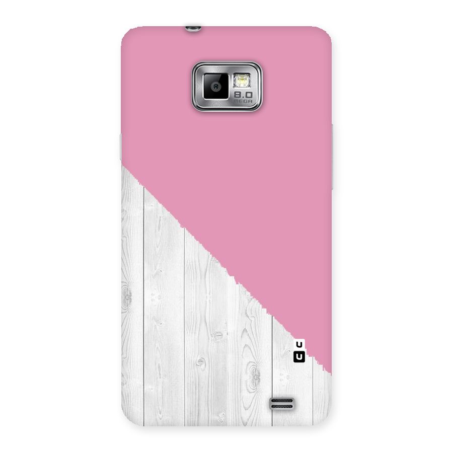 Grey Pink Wooden Design Back Case for Galaxy S2
