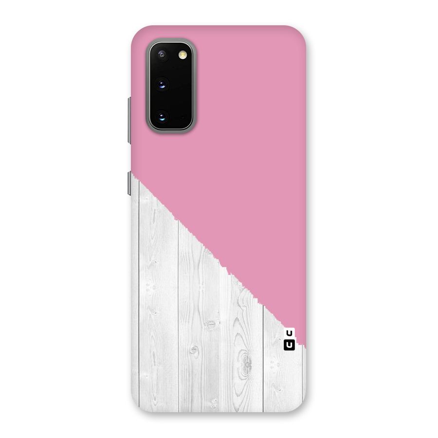 Grey Pink Wooden Design Back Case for Galaxy S20